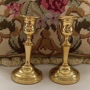 Elegant Baldwin Brass Solid Heavy Brass Candlestick Holders